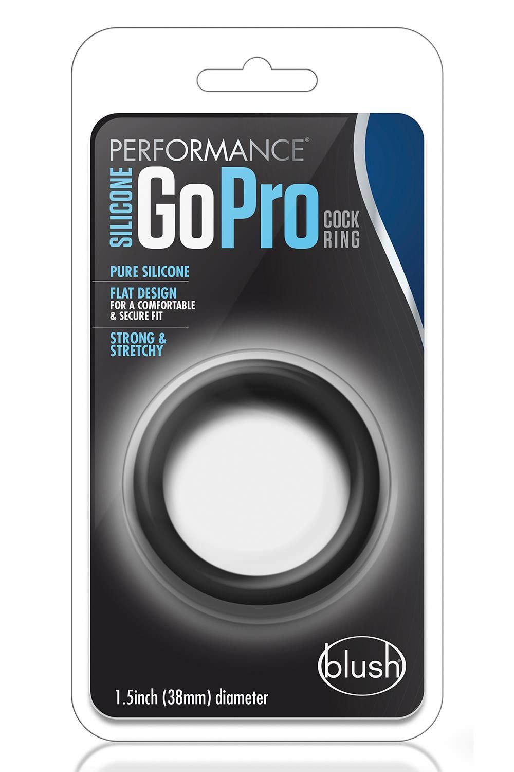 Черное эрекционное кольцо Silicone Go Pro Cock Ring (Цвет: черный)