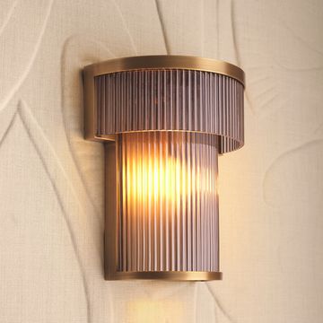 Eichholtz Wall Lamp Andromeda, Antique Brass Finish / Smoke Glass