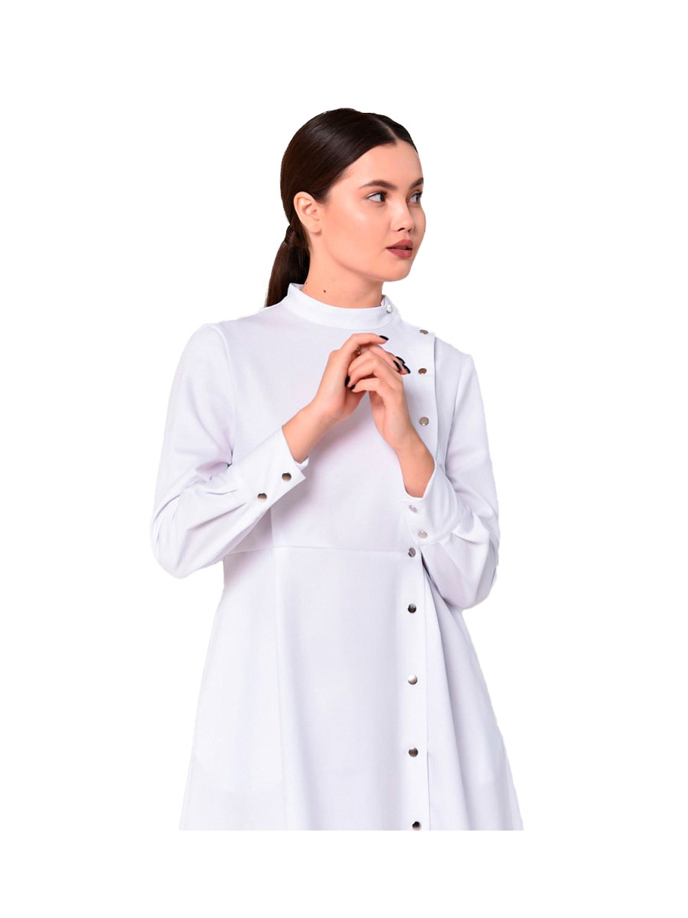 Халат медицинский женский Mariita MA525 с расклешенной юбкой, белый, 48