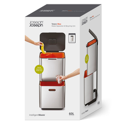 Контейнер для мусора с двумя баками totem max, 60 л, нержавеющая сталь