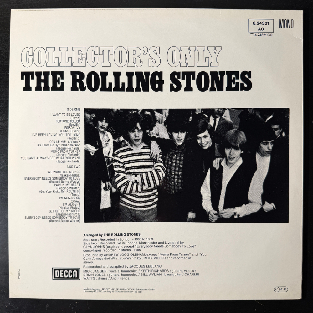 The Rolling Stones ‎– Collector's Only (Германия 1980г.)
