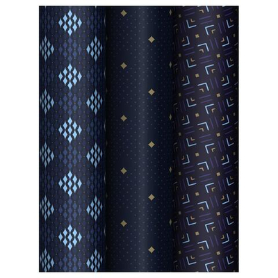 Упаковочная бумага глянц. 70*100см в ассорт."Strict pattern"(MESHU)