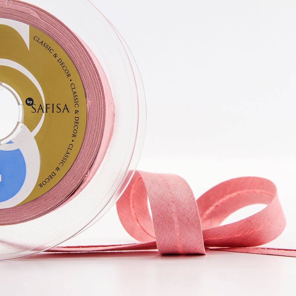 Косая бейка хлопок/лен 20 мм / 20 метров, 36 т.розовый, Safisa (Spiral)