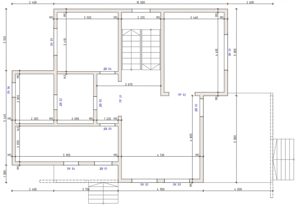 Каркас дома 10 x 15 м