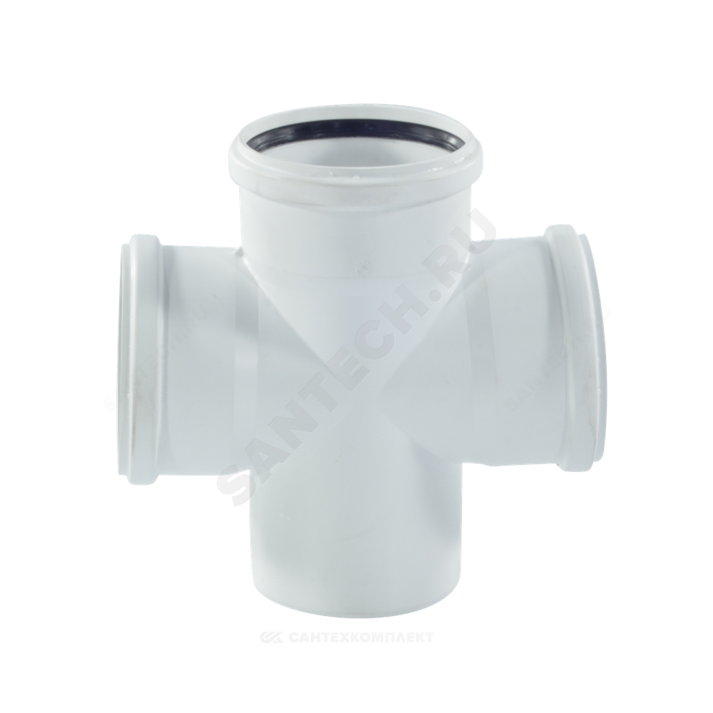 Крестовина PP-H 1-плоскостная бесшумная белая RAUPIANO PLUS Дн 110х110х110х87гр б/нап в/к Rehau 11215541001