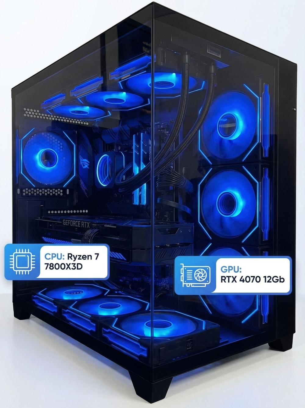 Игровой компьютер FIRESTRIKE OPTIMA Ryzen 7 7800X3D / RTX4070 12ГБ / 32ГБ DDR5 / SSD 2ТБ