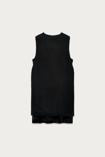 ZARA X MARISA BERENSON КОРОТКОЕ ПЛАТЬЕ С ВЫШИВКОЙ, ЧЕРНЫЙ