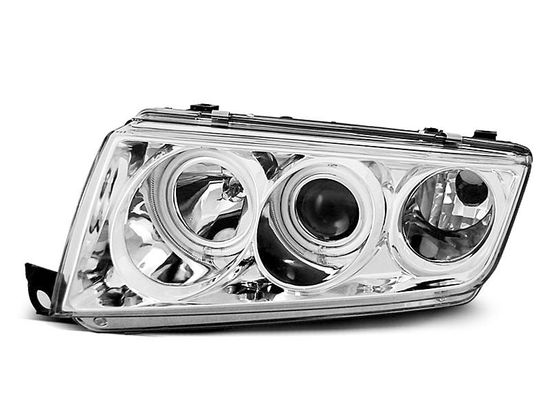 Передние фары angel eyes chrome для Skoda Fabia I