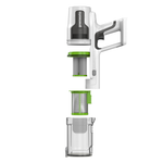 Пылесос вертикальный акк. Greenworks SV24532, 24V, б/щет, 350 Вт, 21 кПа, электрощетка, 3 насадки, LED, белый+зеленый, 1х2Ач и ЗУ (4702007UA)