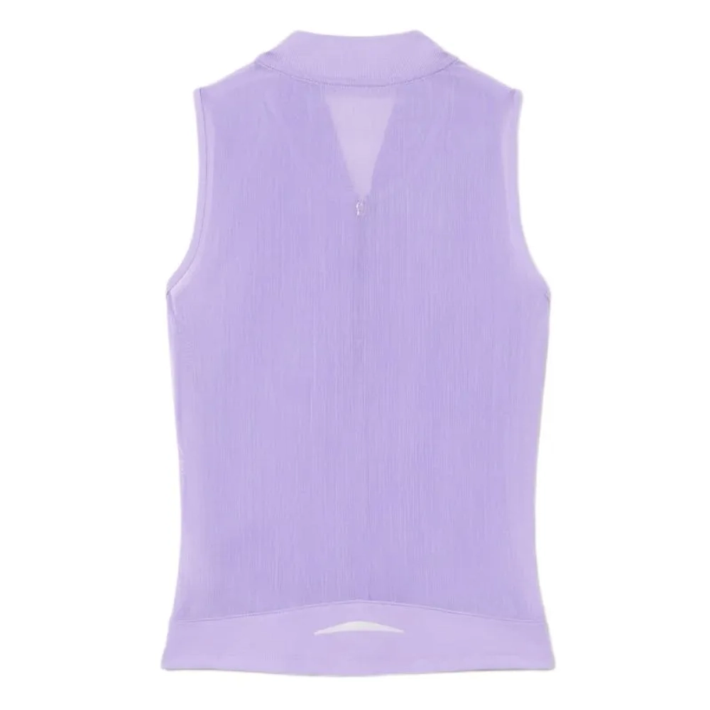 Женское теннисное поло Lacoste Sleeveless Stretch Dual Fabric Tennis - purple