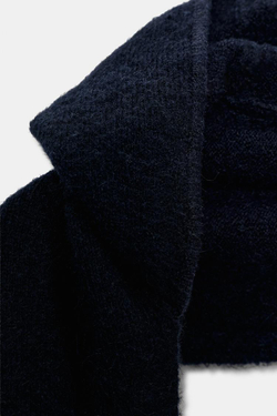 ZARA ШАРФ С КАПЮШОНОМ, МОРСКОЙ СИНИЙ