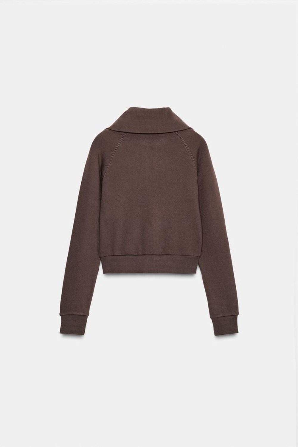 ZARA ТОЛСТОВКА ИЗ ФЛИСА НА МОЛНИИ, КОРИЧНЕВЫЙ