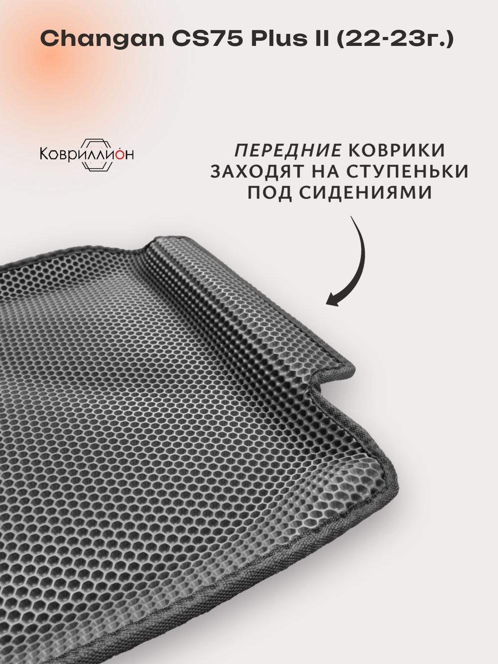 Передние автомобильные коврики ЭВА с бортами для Changan CS75 Plus II (22-23г.)