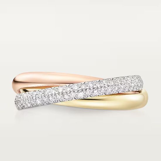 Кольцо Cartier Trinity, small model, half-paved