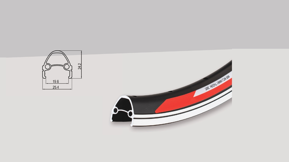 Обод 27.5" EVOLUTION алюминиевый, двойной, 32H, пистонированный, фрезерованный, 584х19,6/25.4х24.2мм, А/V, анодированный, черный