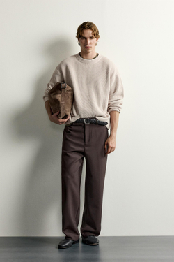 ZARA СВИТЕР RELAXED FIT ИЗ ШЕНИЛЛА, ЭКРЮ