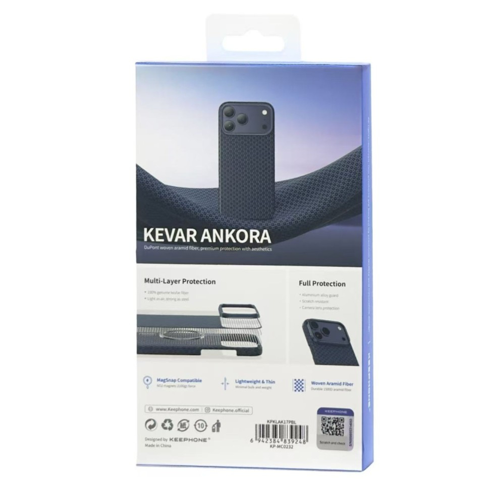 Накладка для i-Phone 17 Pro Keephone Kevlar Ankora MagSnap синий