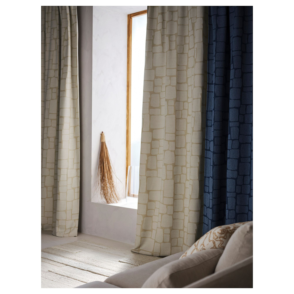 Комплект штор IKEA LONNSTAVMAL, Синий, 145х250 см, 2 шт