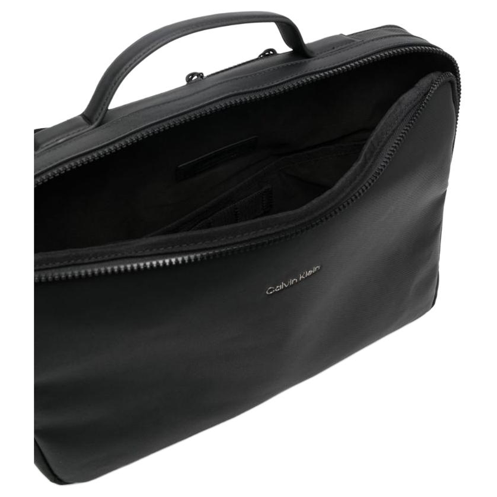 CALVIN KLEIN Polyester+Polyurethane Backpack Laptop Bag Men"s Obsidian Black