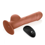 Реалистичный страпон с радиоуправлением Remote Control Realistic - 21 см. (Цвет: телесный с черным)