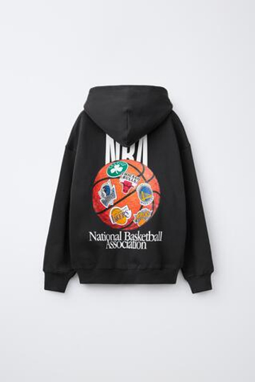 ZARA ХУДИ NBA - MULTI TEAMS, ТЕМНЫЙ АНТРАЦИТ