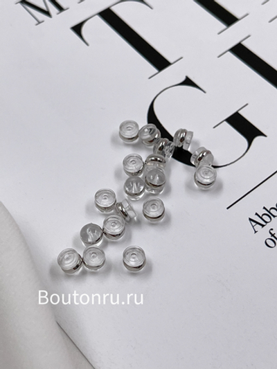 Заглушка для серег с серебристым ободком