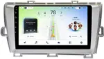 Магнитола для Toyota Prius 30 2009-2015 (левый руль, рамка серебро) - Teyes CC4L монитор 9" IPS, Android 14, Быстрая, Snapdragon 662, CarPlay, 4G SIM-слот