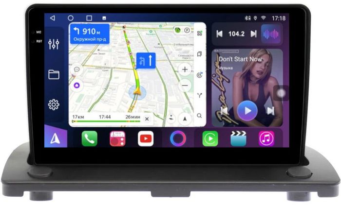 Магнитола для Volvo XC90 2002-2014 (рамка наверх) - FarCar S500-TS10 монитор 9.5" QLED на Android 14, Быстрая, CarPlay, 4G SIM-слот