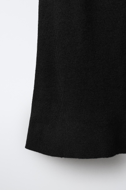 ZARA ТРИКОТАЖНЫЕ ЛЕГИНСЫ FLARED, ЧЕРНЫЙ