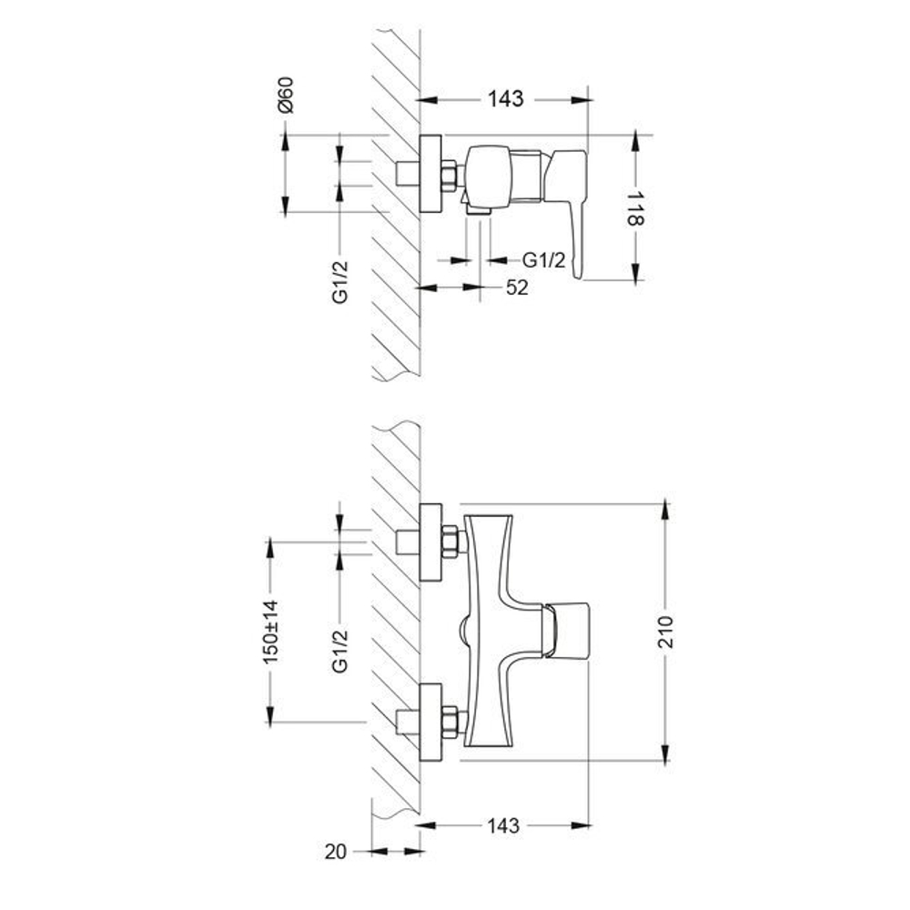 Смеситель для душа Lemark Evitta - LM0503C