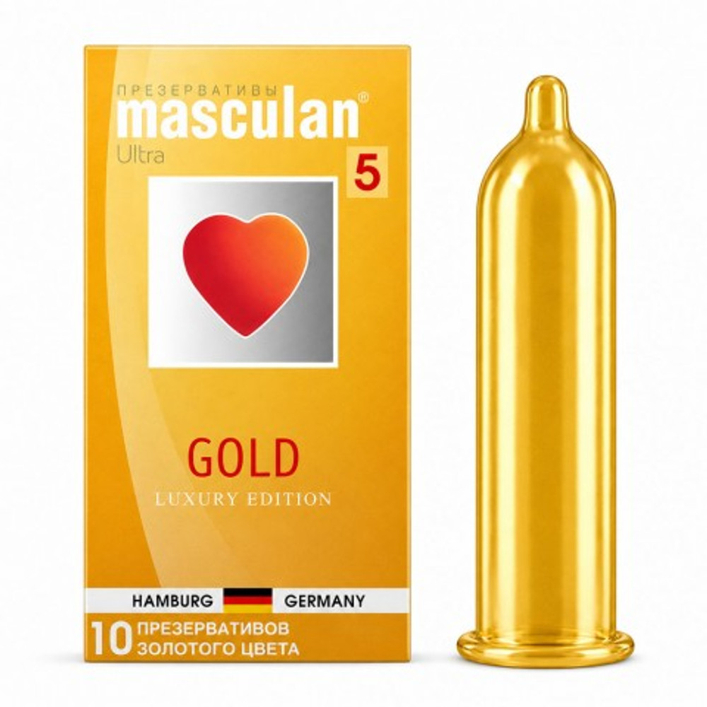 Презервативы MASCULAN 5 ULTRA GOLD № 10 (утонченный латекс золотого цвета) 10 шт.