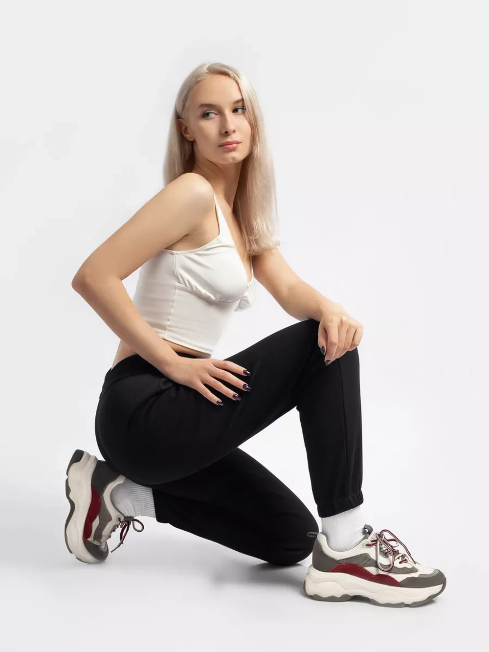 брюки спортивные NIKE для фитнеса для дома с манжетами