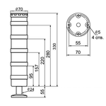 Светосигнальная колонна INNOCONT TL70B-024-BGYR-55