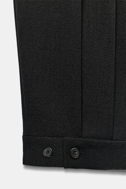 ZARA БРЮКИ С ЗАЩИПАМИ И ШЛЕВКАМИ — ZW COLLECTION, ЧЕРНЫЙ