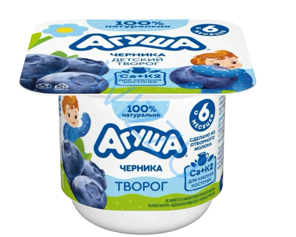 Творог детский Агуша Черника 3.9%, 100 г