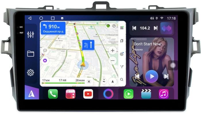 Магнитола для Toyota Corolla 150 2006-2013 (рамка тип 1) - FarCar S500-TS10 монитор 9.5" QLED на Android 14, Быстрая, CarPlay, 4G SIM-слот