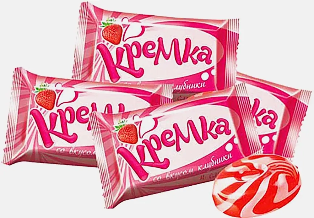 Карамель со вкусом клубники и сливок Кремка 300г