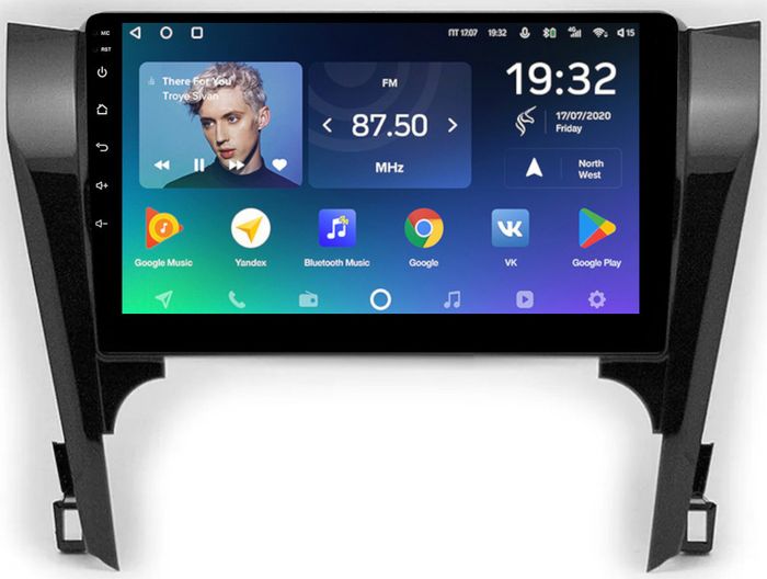 Магнитола Toyota Camry 50 2011-2014 (рамка черная глянцевая 10) - Teyes CC2 PLUS монитор 10.1" QLED, Android 10, Быстрая, SIM-слот