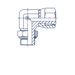 Штуцер FMG90 D12 ORFS 13/16 - UNF 3/4 (обжатая гайка)