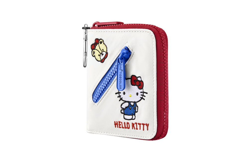 Zgo Sanrio Hello Kitty Polyester Cute Card Holder For Women"s, Practical Coin Purse Small Bag Regular Women"s Ecru