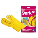 Перчатки: резиновые латексные YORK М высокая плотность с хлопковым напылением