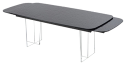 Стол LAURITS 200 GREY, стекло BUBBLE  / Прозрачный каркас ®DISAUR