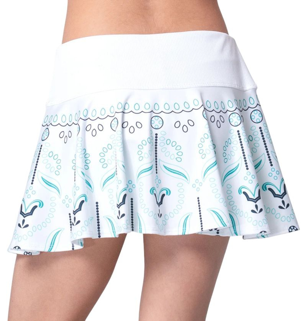 Детская теннисная юбка Lucky in Love Girls Eyelet You Win - white