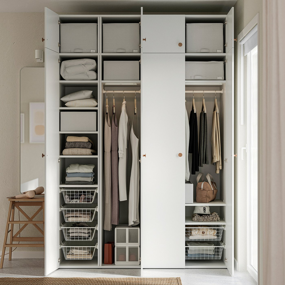 IKEA STUK  (ИКЕА СТУК)  -  Коробка с перегородкой - белый/чёрный 32x51x18 см