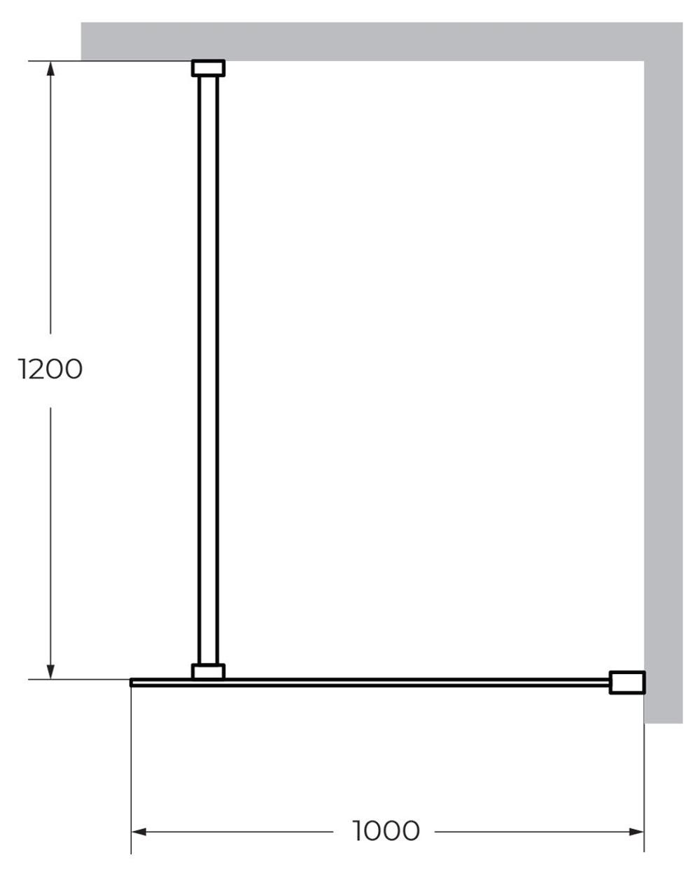 Душевая перегородка Cezares LIBERTA-L-1-100-120-C-Cr