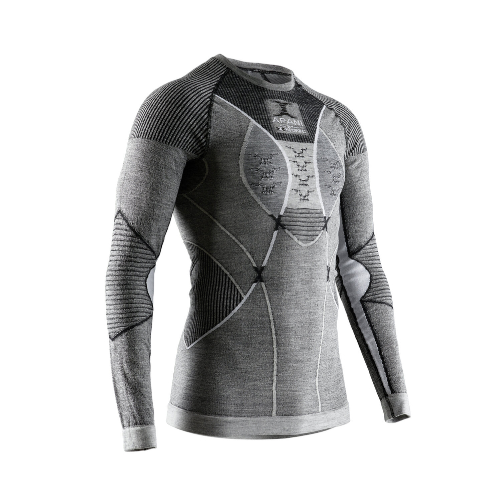 Футболка X-Bionic Apani 4.0 Merino Shirt Round Neck Lg Sl Men Black/Grey/White