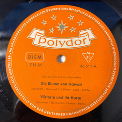 Винтажная виниловая пластинка LP Die Blume Von Hawaii, Viktoria Und Ihr Husar, Der Vogelh ndler, Maske In Blau (Германия 1959)