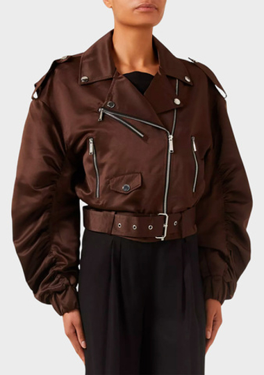 Куртка-бомбер KARL LAGERFELD Biker Satin Bomber