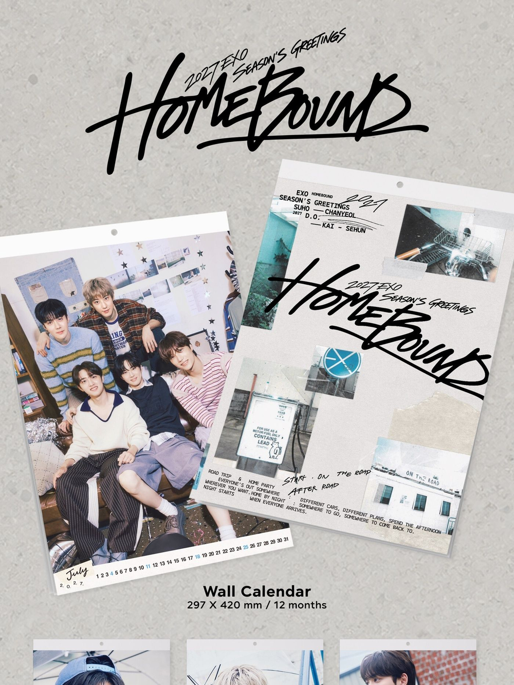 (ПРЕДЗАКАЗ) товары EXO - HOME BOUND 2027 SEASON'S GTEETINGS Wall Calendar Version