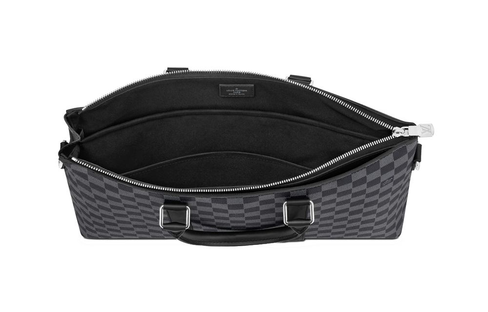 LOUIS VUITTON Canvas Briefcase Regular Unisex Black